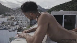 Andy Rodrigues Barebacks Markin Wolf on a Rooftop in Rio – Gay Brazilian Porn